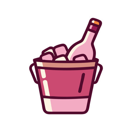 Wine Bottle with Ice Bucket Iconのイラスト素材