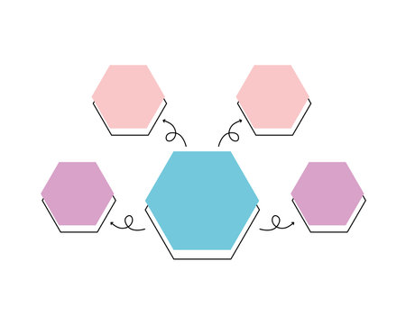 Peta Minda Hexagonalのイラスト素材