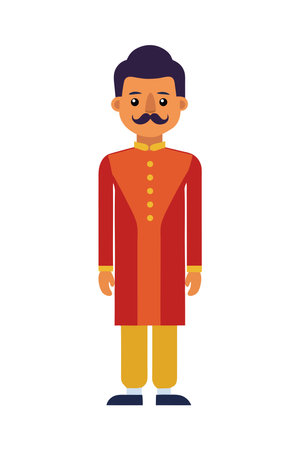 Indian Groom Outfitのイラスト素材