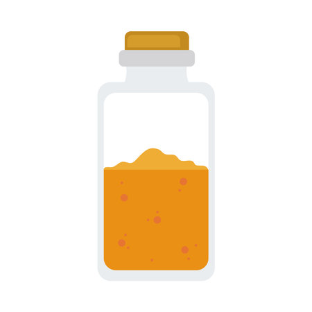 indian spice Turmeric Powder Jarのイラスト素材