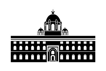 Indian Parliament Silhouette Historic Domeのイラスト素材