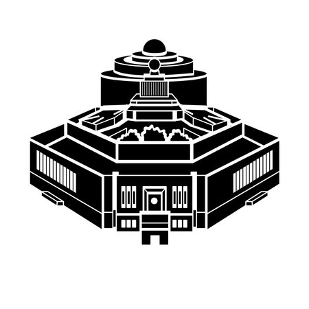 Indian Parliament Modern Complex Silhouetteのイラスト素材