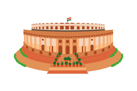 Indian Parliament Buildingのイラスト素材
