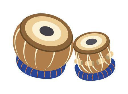 Indian Classical Tabla Twin Drum Traditionalのイラスト素材