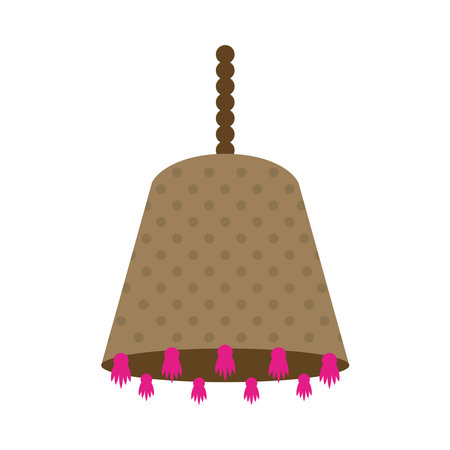 Indian Wedding Haldi Brown Bell Umbrella Festival Ceremony Ornament Decor Vectorのイラスト素材