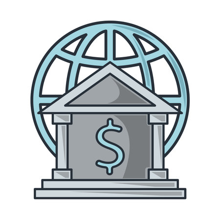 World Bank Institution Global Currency Investment Financial Icon Vectorのイラスト素材