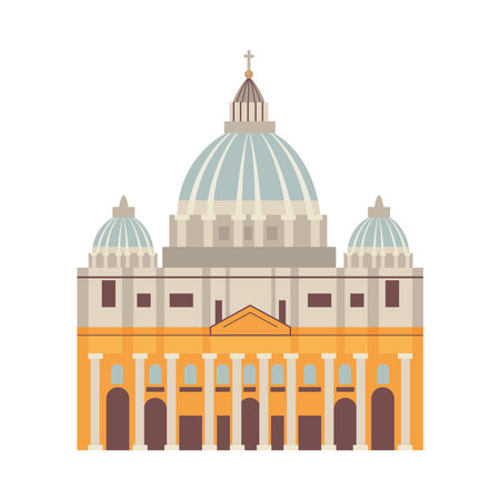 Sistine Chapel Dome St Peters Basilica Architecture Vatican City Renaissance Illustrationのイラスト素材