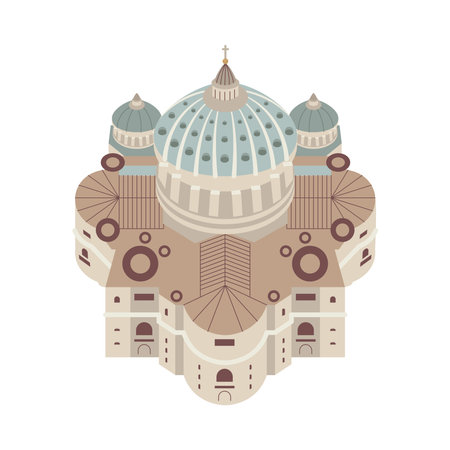 Sistine Chapel Iconic Dome Architecture Religious Art Vatican Structure Illustrationのイラスト素材