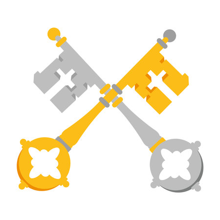Papal Coat of Arms Keys of Heaven Crossed Keys Vatican Insignia Iconのイラスト素材