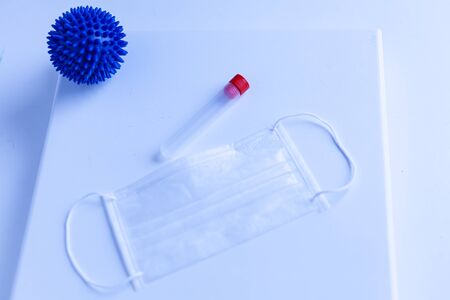 test tube, medical mask, concept, virus research