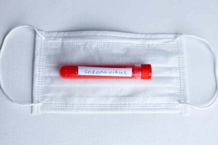 test tube, inscription virus, coronavirus study, virus researchの写真素材