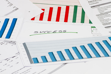 Financial success with charts and graphsの写真素材