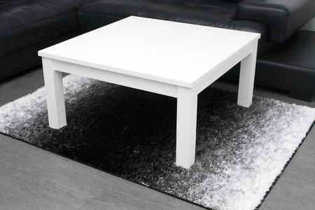 White table on modern design home interior rugの写真素材