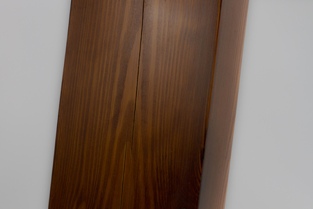 Walnut stained block texture with crackの写真素材