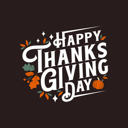 Happy Thanksgiving Day background with dried leaves.のイラスト素材