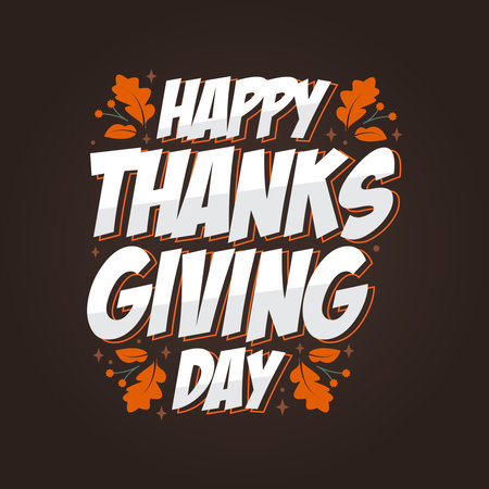 Happy thanksgiving Day lettering design.のイラスト素材