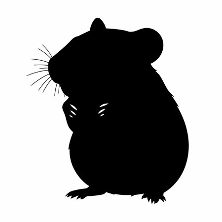 a hamster animal vector silhouette, isolated white background,のイラスト素材