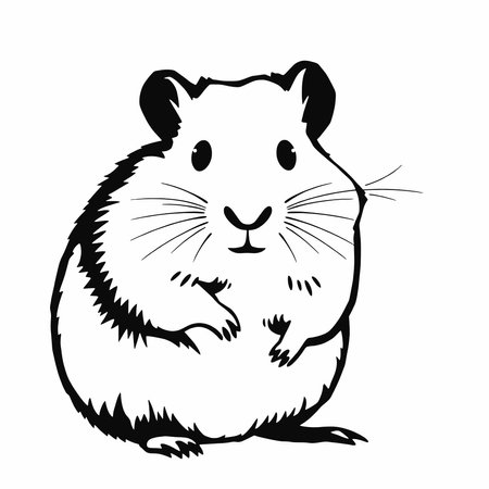 a hamster animal vector silhouette, isolated white background,のイラスト素材
