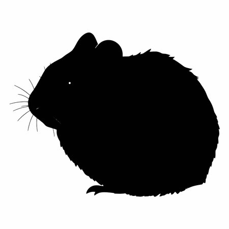 a hamster animal vector silhouette, isolated white background,のイラスト素材