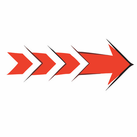 A red arrow pointing to the right vector on a isolated white backgroundのイラスト素材
