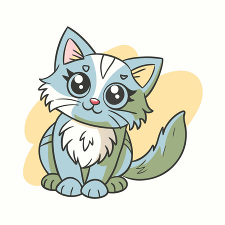 Cat mascot funny isolated vector illustrationのイラスト素材