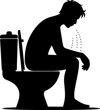 Illustration of a man taking a shower in the bathroom with a towelのイラスト素材