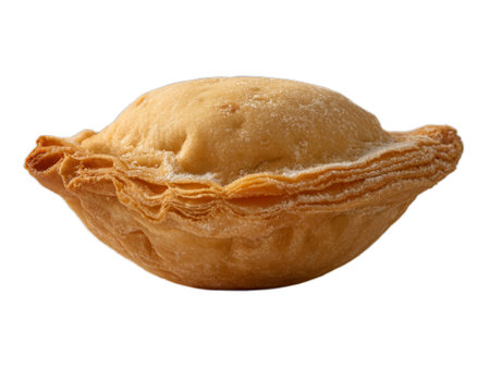 Delicious golden-brown pastries, perfect for showcasing bakery items or sweet treats.  These flaky, oven-baked delights are captured in high-resolution detail on a white background.  The transparent PNG file is ideal for various design projects, offering versatile use in menus, websites, and marketing materials.の写真素材