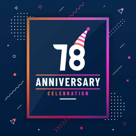 78 years anniversary greetings card, 78 anniversary celebration background free vector.のイラスト素材