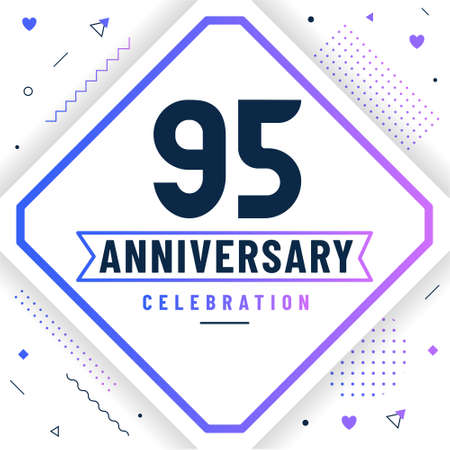 95 years anniversary greetings card, 95 anniversary celebration background free vector.のイラスト素材