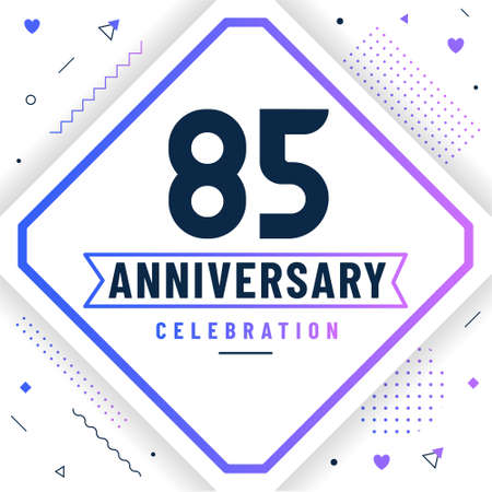 85 years anniversary greetings card, 85 anniversary celebration background free vector.のイラスト素材