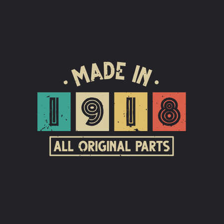 Made in 1918 All Original Partsのイラスト素材