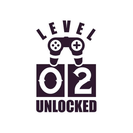 2nd Birthday for Gaming lovers Level 2 Unlockedのイラスト素材