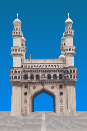 Charminar illustration in triangular pattern styleのイラスト素材