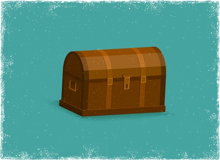 Antique Treasure Chest in vintage vector styleのイラスト素材