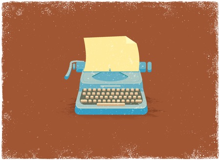 Antique typewriter in vintage vector styleのイラスト素材