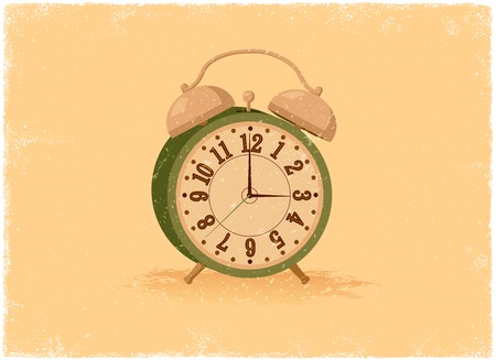 Antique alarm clock in vintage vector styleのイラスト素材