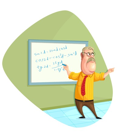 illustration of teacher taking class のイラスト素材