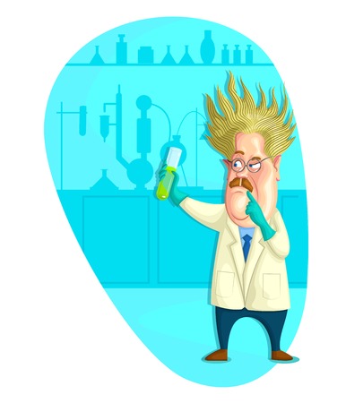 illustration of crazy scientistのイラスト素材