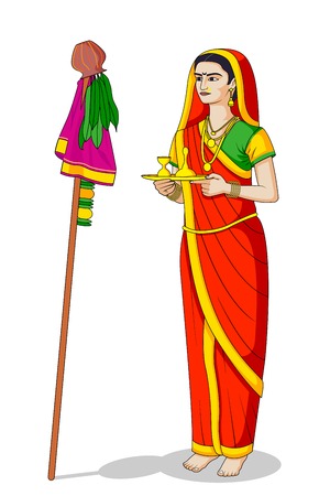 Happy Gudi Padwaのイラスト素材