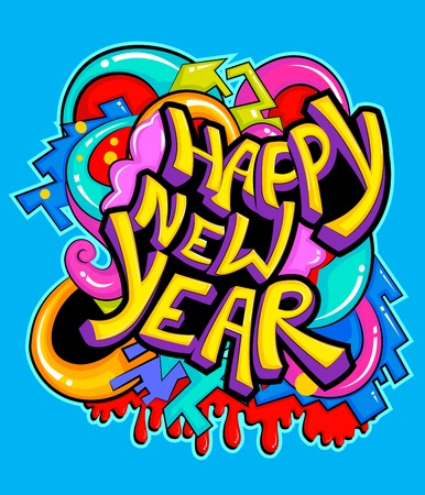 Happy New Year background in vectorのイラスト素材