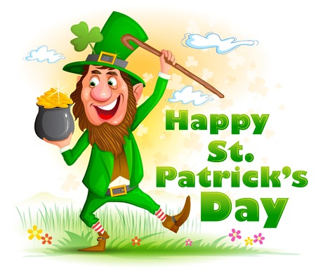 Leprachun in Saint Patricks Day background in vectorのイラスト素材