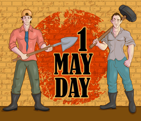 Happy May Day celebration in vectorのイラスト素材