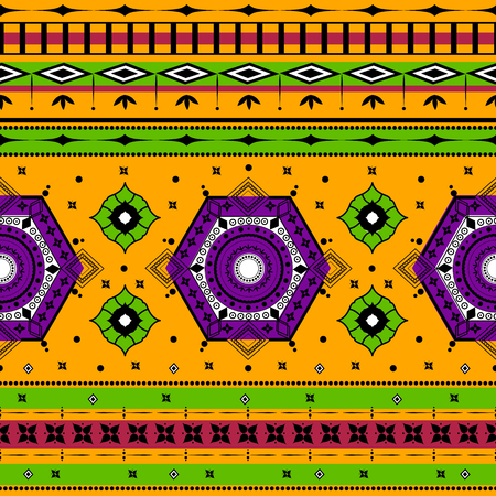 Colorful Indian tribal seamless pattern in vector