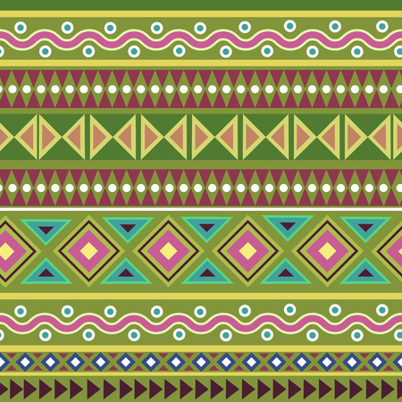 Colorful tribal geometric Aztec seamless pattern in vectorのイラスト素材