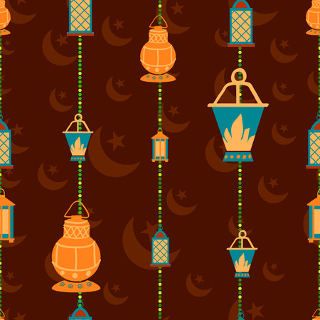 Ramdan Kareem seamless pattern background in vectorのイラスト素材