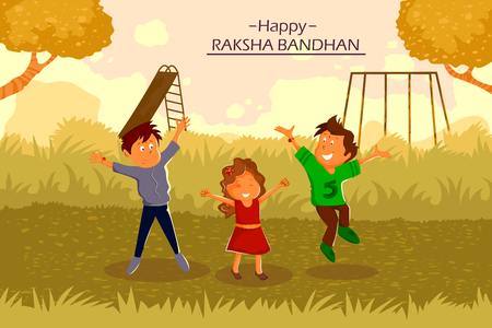 Brother and Sister Raksha Bandhan in vectorのイラスト素材
