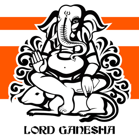 Lord Ganpati in vector for Happy Ganesh Chaturthiのイラスト素材