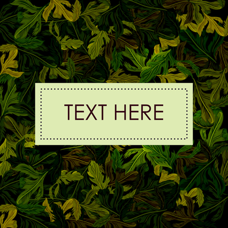 Exotic tropical leaf background in vector for invitation greeting templateのイラスト素材