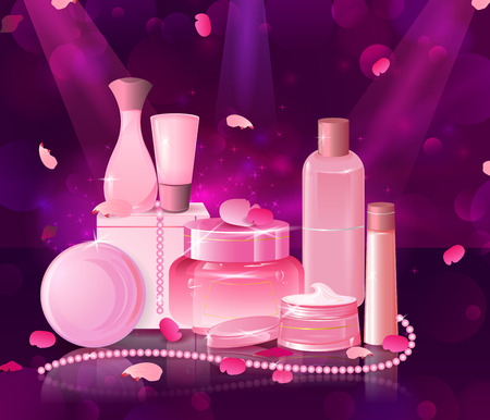 Collection of Premium brand of cosmetic productのイラスト素材