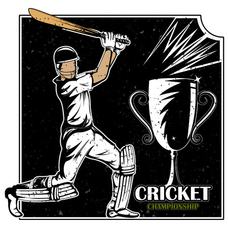 Batsman sports Player playing game of cricket in vectorのイラスト素材